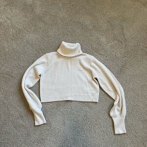 Wilfred Aritzia Ribbed Cream Turtleneck Sweater